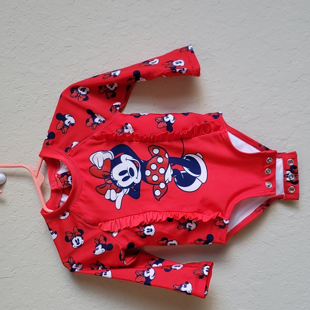 Disney Minnie Rashguard swimsuit for 12-18 month